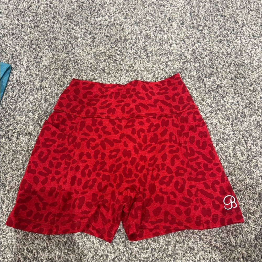 Women's Red Leopard Print Shorts